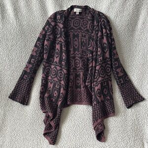 Knox Rose Black and Pink Patterned Cardigan